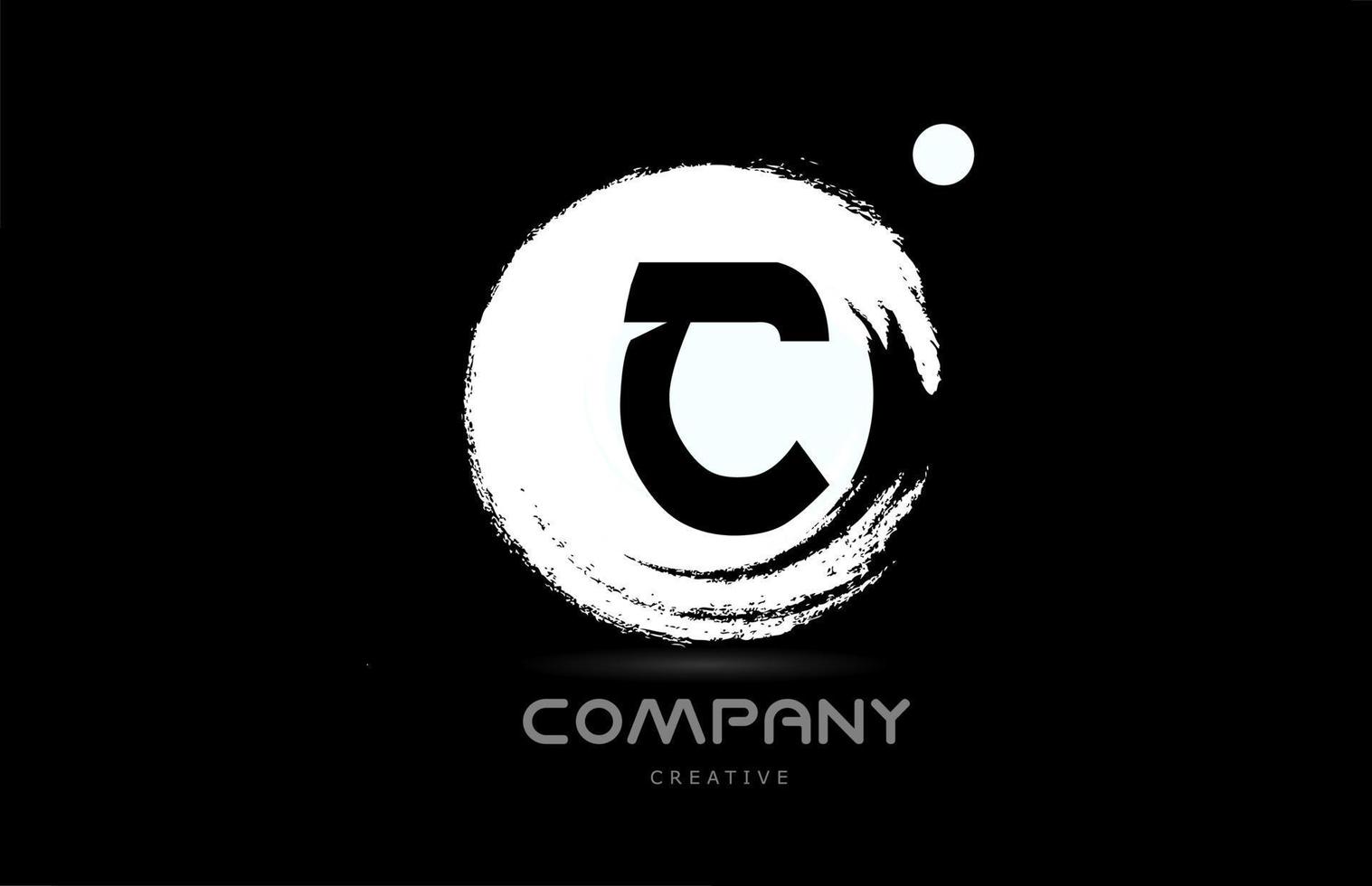 c grunge alfabet brief logo icoon ontwerp met Japans stijl belettering in zwart en wit. creatief sjabloon voor bedrijf en bedrijf vector