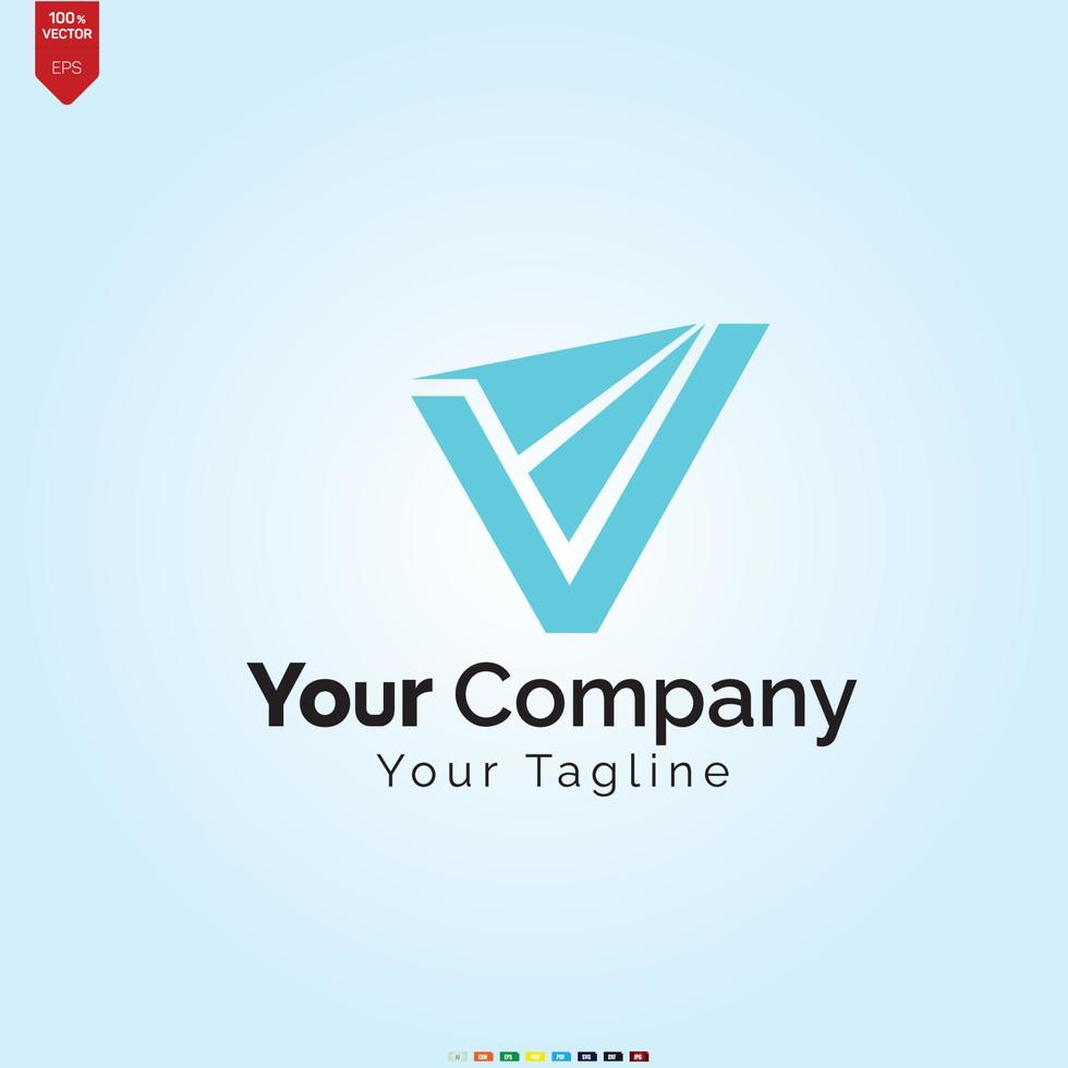 v brief logo icoon voor bedrijf en bedrijf pro vector