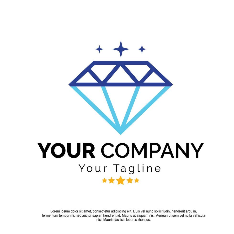 diamant vector pictogrammen. zwart, lineair en kleur stijl. abstract sieraden edelstenen geïsoleerd Aan wit. blauw Kristallen. sieraden logo ontwerp. vrij vector