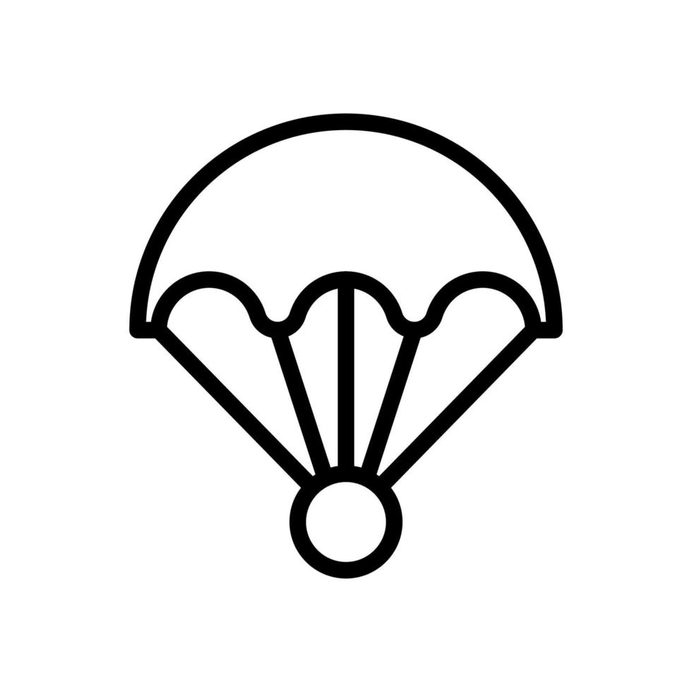 parachute icoon lijn geïsoleerd Aan wit achtergrond. zwart vlak dun icoon Aan modern schets stijl. lineair symbool en bewerkbare hartinfarct. gemakkelijk en pixel perfect beroerte vector illustratie