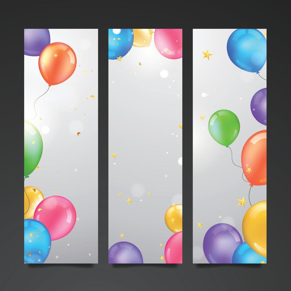 kleurrijk ballonnen banier reeks vector