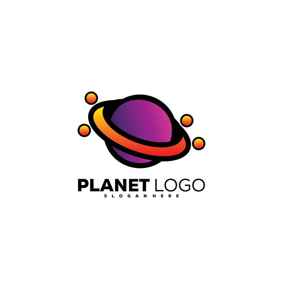 planeet icoon logo kleurrijk ontwerp vector
