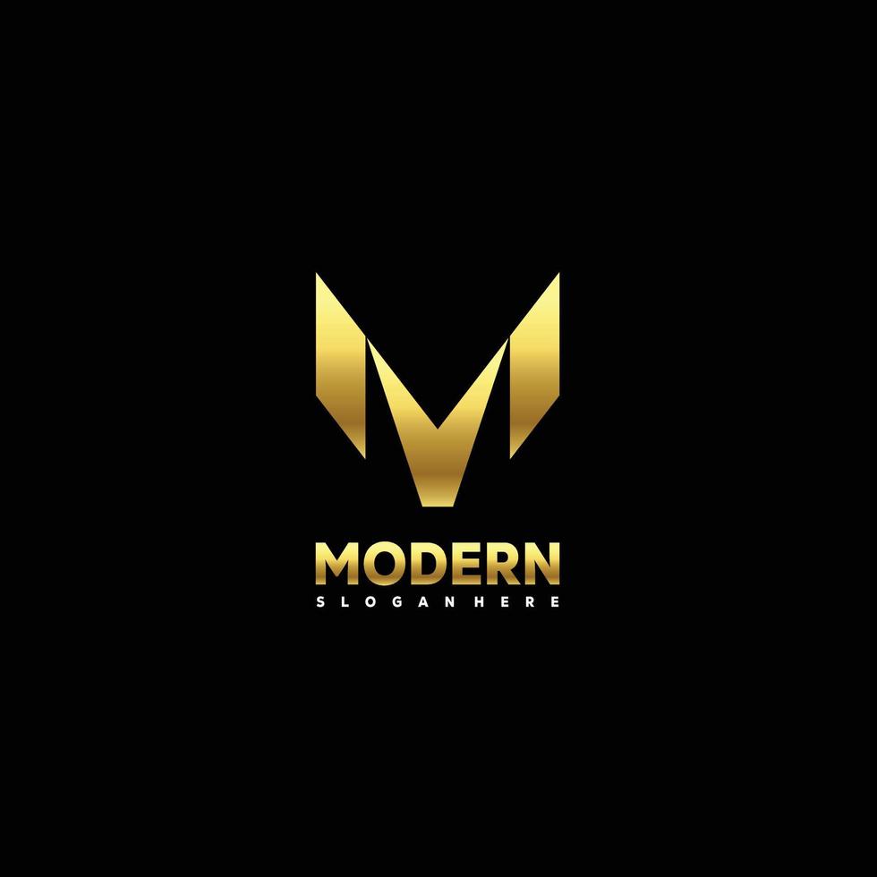 eerste m logo modern ontwerp luxe kleur vector