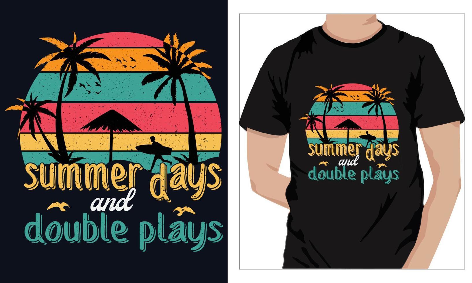 Sportschool geschiktheid t-shirts ontwerp zomer, dagen en, dubbele, Toneelstukken vector