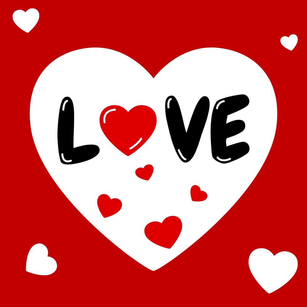 gelukkig valentijnsdag dag viering achtergrond. liefde symbool met rood en wit kleur. liefde hart vector. vector