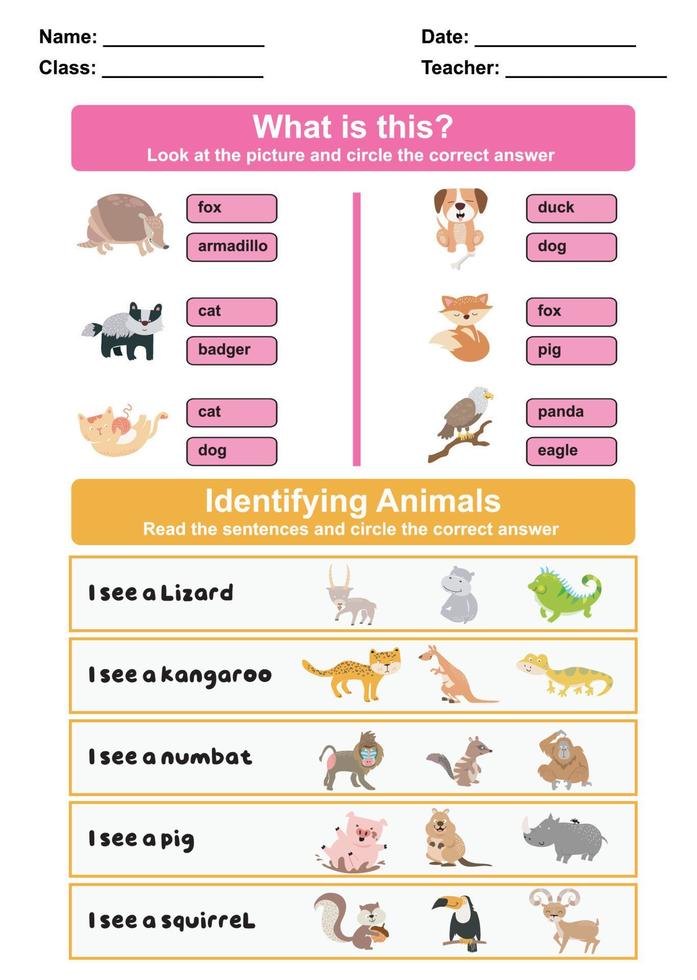 vinden en cirkel de correct antwoorden. werkzaamheid vel voor peuter- kinderen. leerzaam afdrukbare vel voor aan het leren over dieren. vector illustratie.