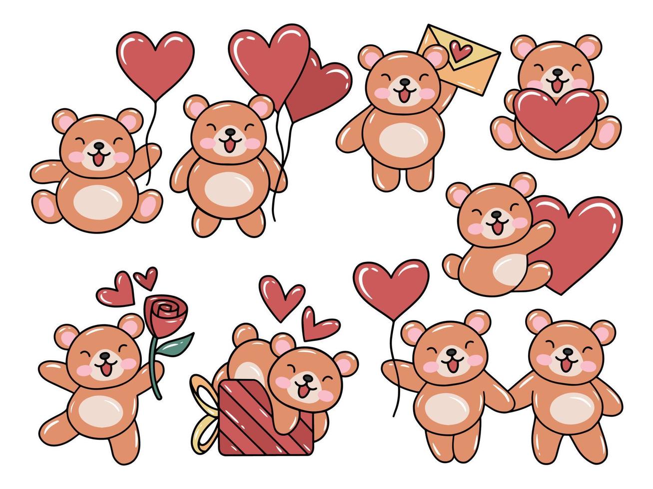 Valentijn dag beer tekenfilm illustratie vector
