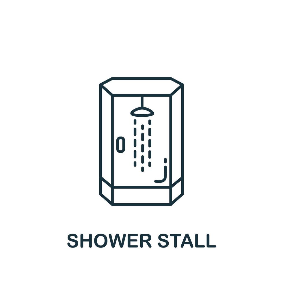 douche kraam icoon van interieur verzameling. gemakkelijk lijn element douche kraam symbool voor Sjablonen, web ontwerp en infographics vector