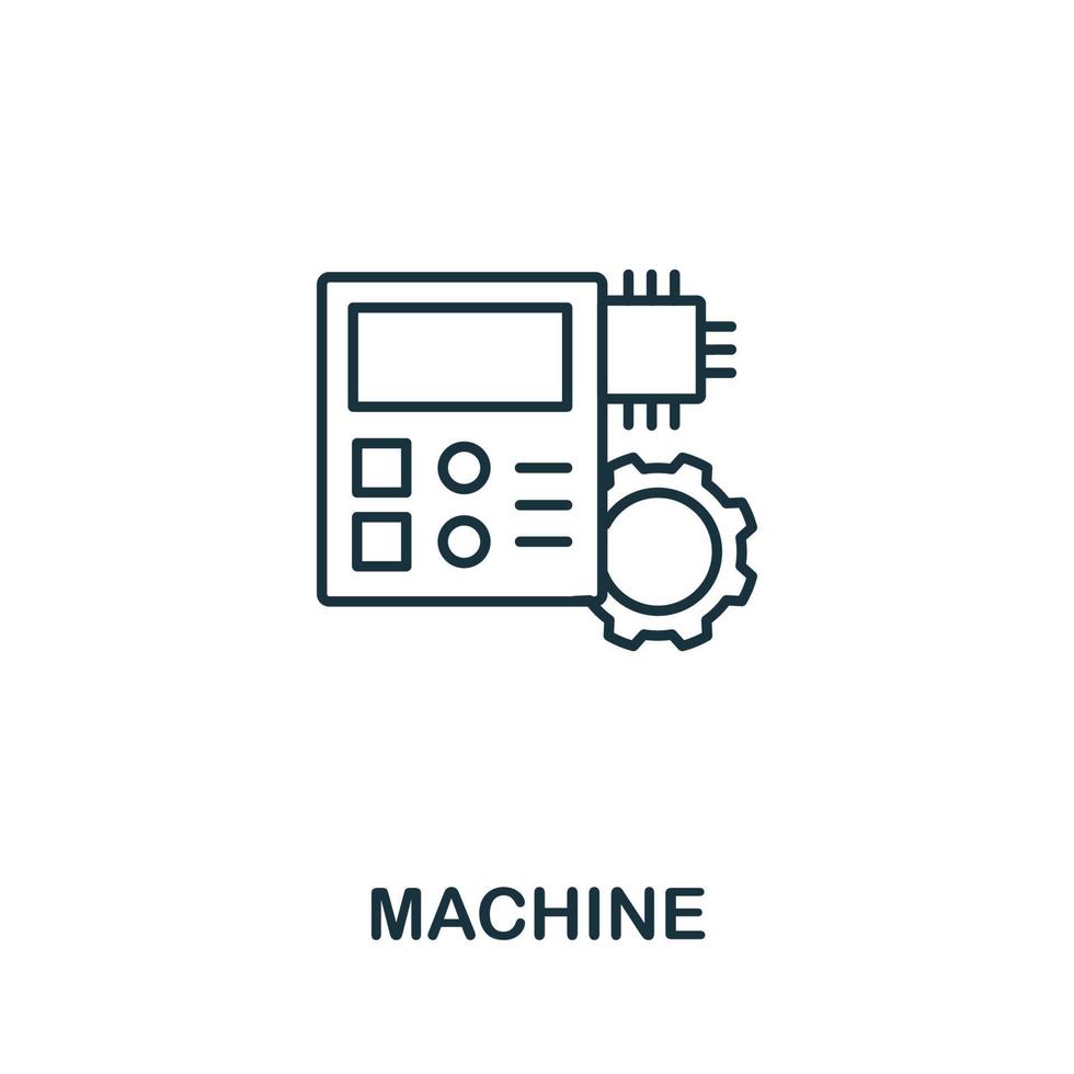 machine icoon van machine aan het leren verzameling. gemakkelijk lijn machine icoon voor Sjablonen, web ontwerp en infographics vector