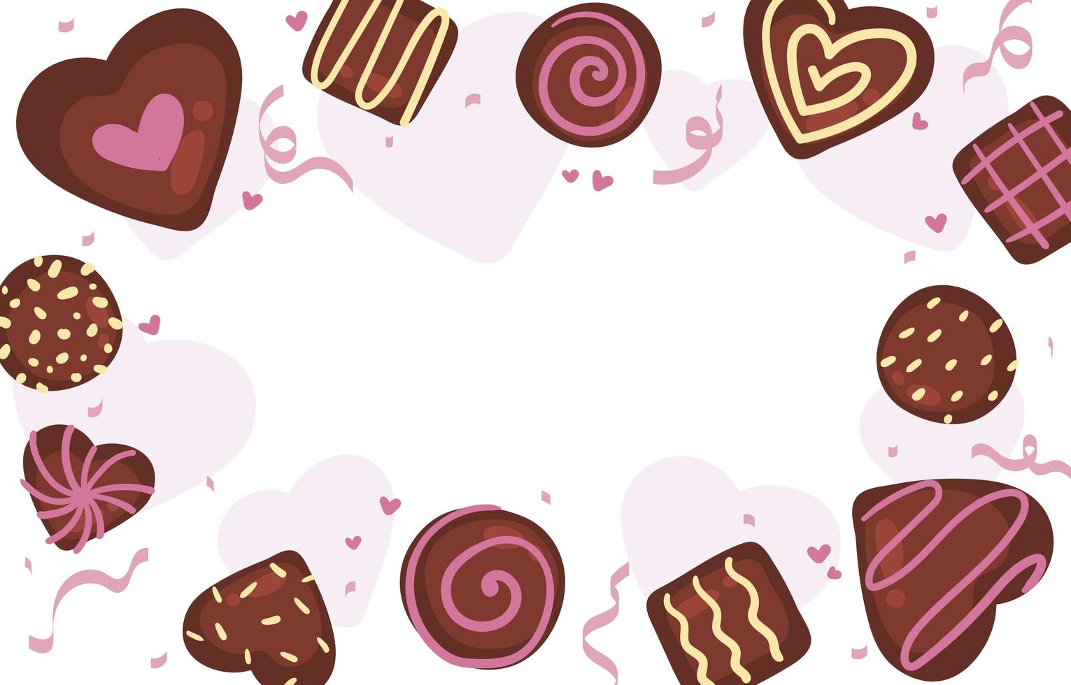 heerlijke chocolade Valentijnsdag achtergrond vector