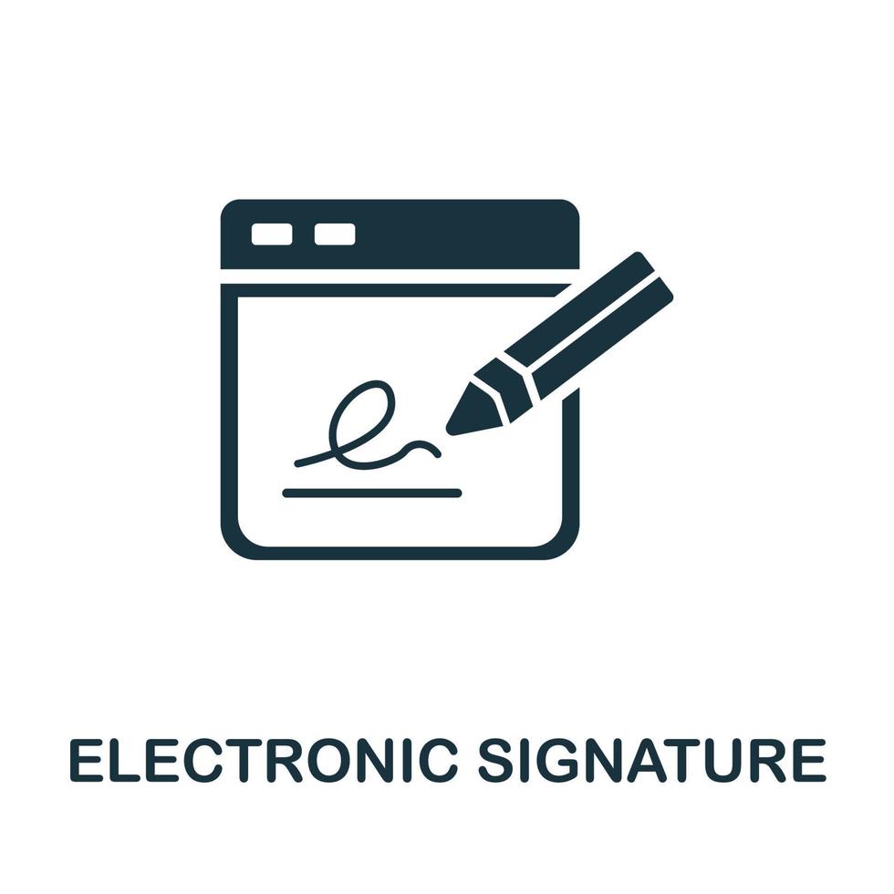 elektronisch handtekening icoon. gemakkelijk illustratie van FinTech industrie verzameling. creatief elektronisch handtekening icoon voor web ontwerp, Sjablonen, infographics en meer vector