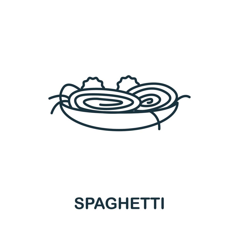 spaghetti icoon van Italië verzameling. gemakkelijk lijn spaghetti icoon voor Sjablonen, web ontwerp en infographics vector