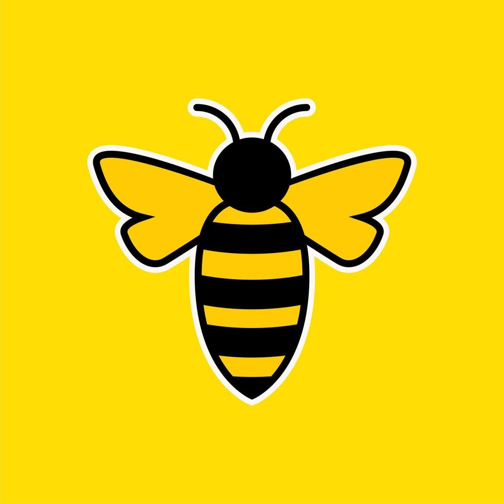 honing bij vlak ontwerp vector illustratie. bij icoon. hommel logo