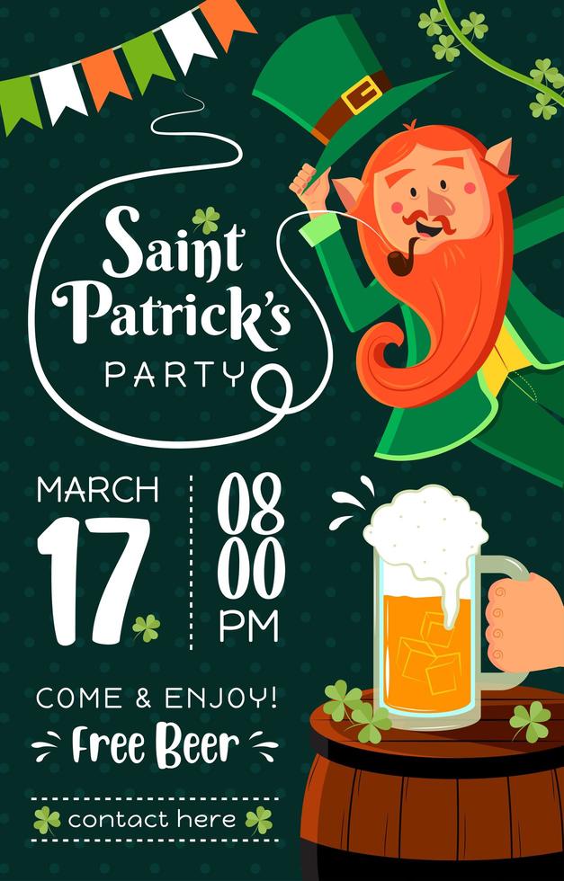 saint patrick's party poster vector