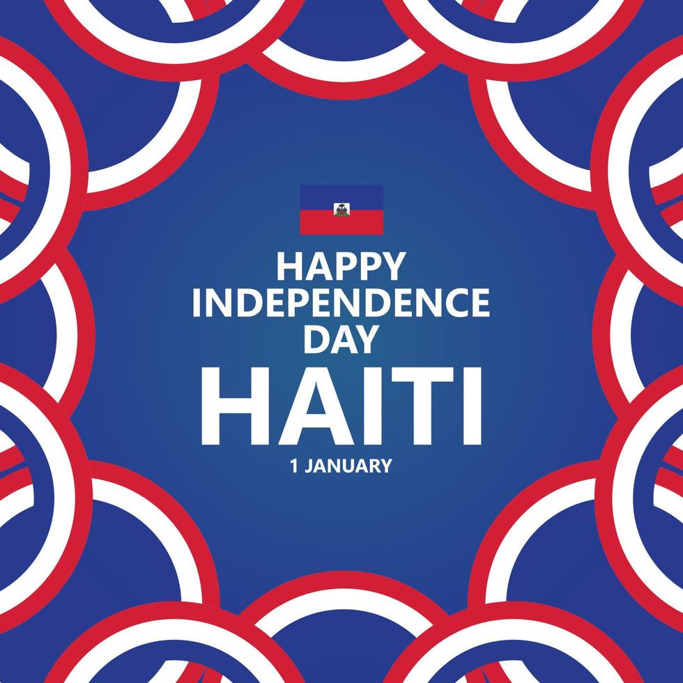 Haïti onafhankelijkheid dag vector sjabloon met haar nationaal vlaggen.