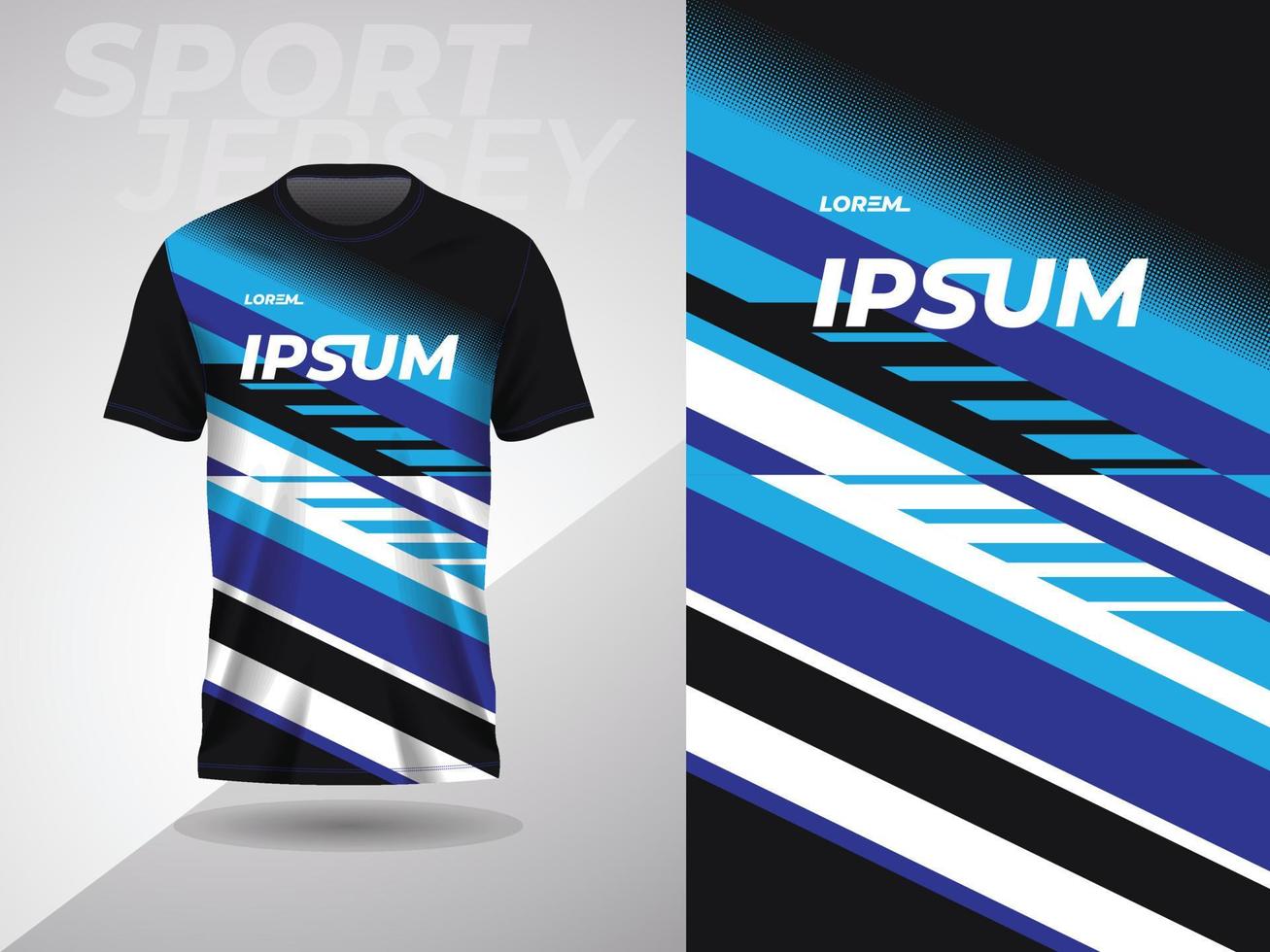 blauw zwart abstract t-shirt sport- Jersey ontwerp voor Amerikaans voetbal voetbal racing gaming motorcross wielersport rennen vector