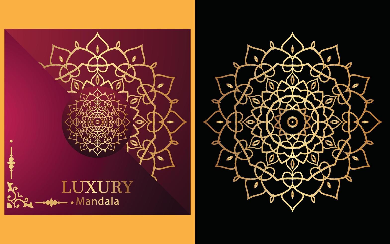 luxe sier- mandala ontwerp achtergrond in goud kleur voor jezelf vector