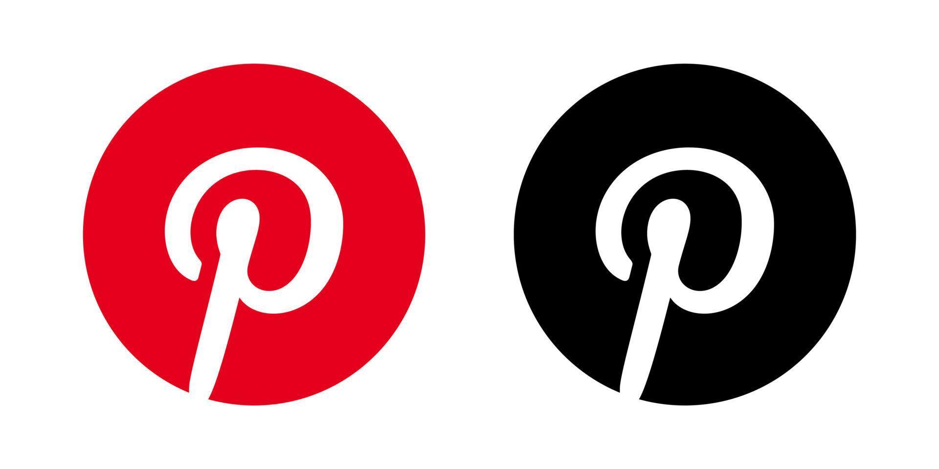 pinterest logo vector, pinterest symbool, pinterest icoon vrij vector