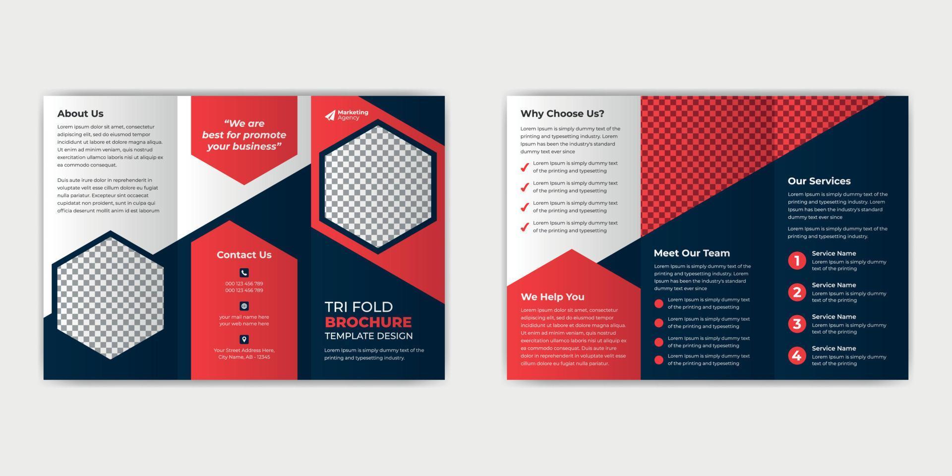 zakelijke bedrijf tri vouwen brochure ontwerp vector