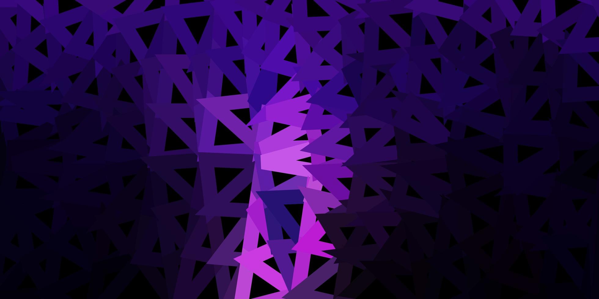 donkerpaarse vector driehoek mozaïek sjabloon.