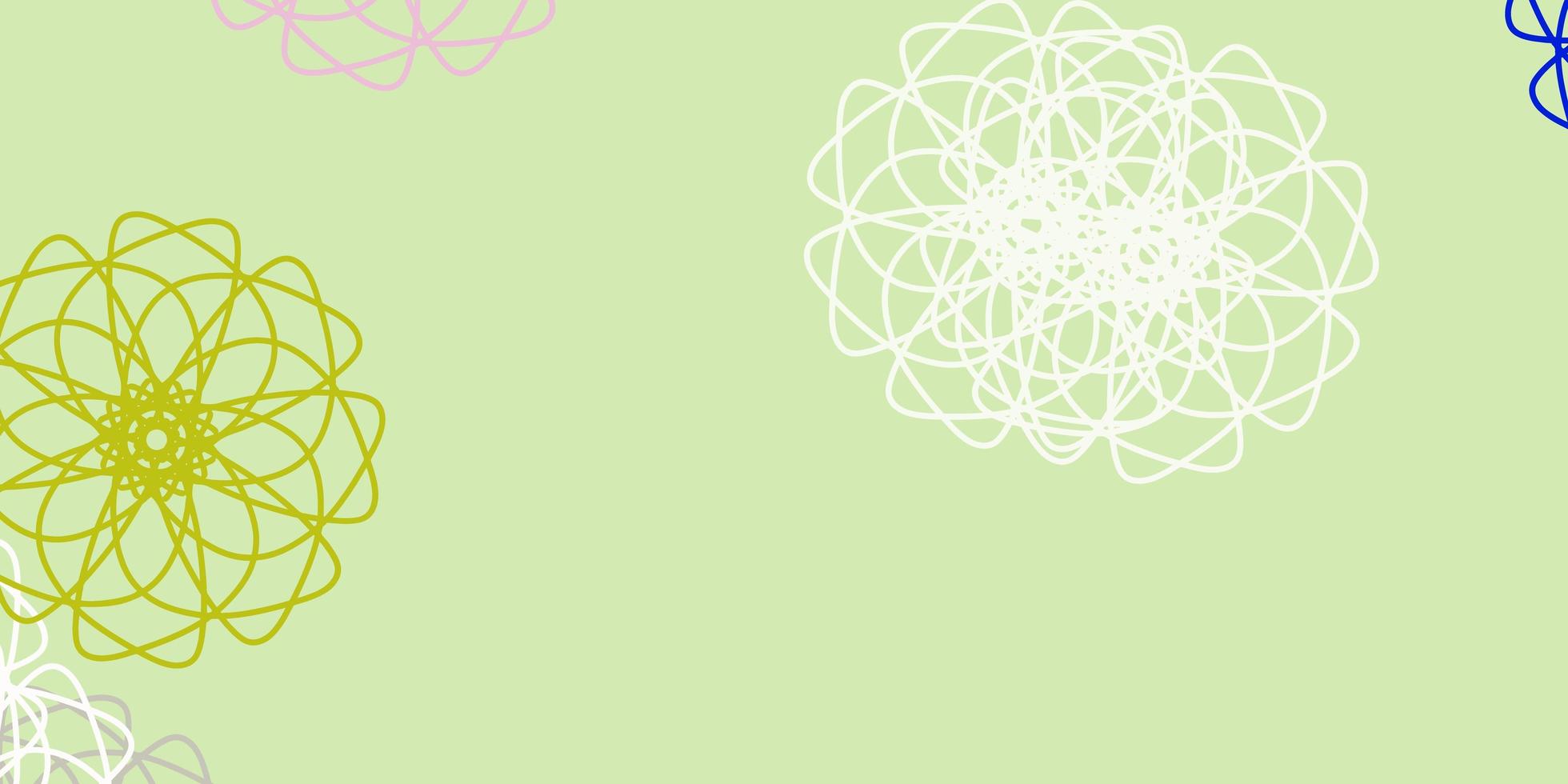 licht veelkleurige vector doodle textuur met bloemen.