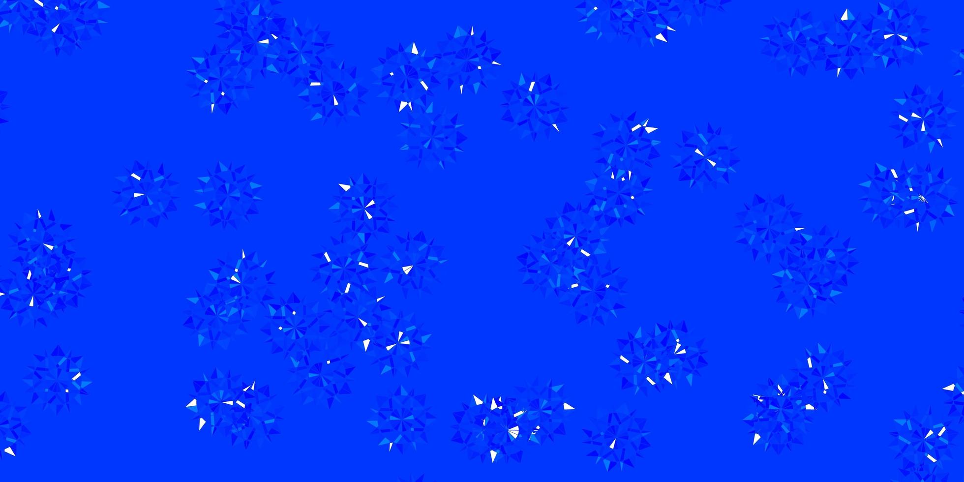 lichtblauwe vectorachtergrond met Kerstmissneeuwvlokken. vector