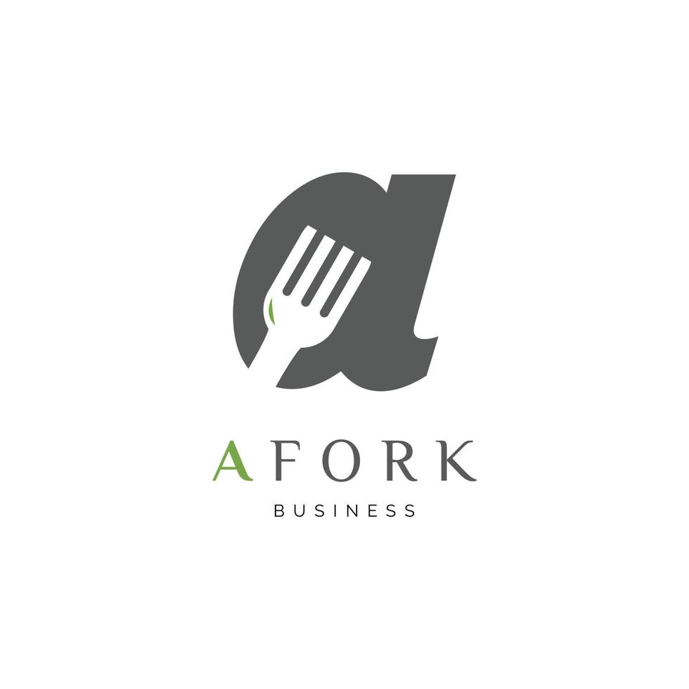 eerste brief een vork of restaurant icoon logo ontwerp sjabloon vector