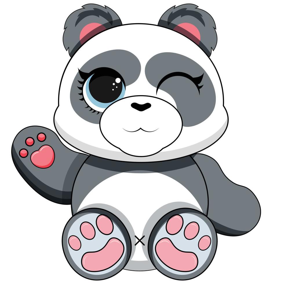 schattig baby panda beer Aan een wit achtergrond. vector illustratie.