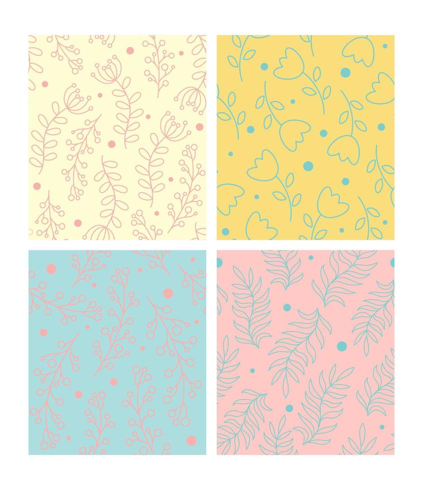 modieus naadloos patronen set. koel abstract en bloemen ontwerp. voor mode stoffen, kind s kleren, huis decor, quilten vector