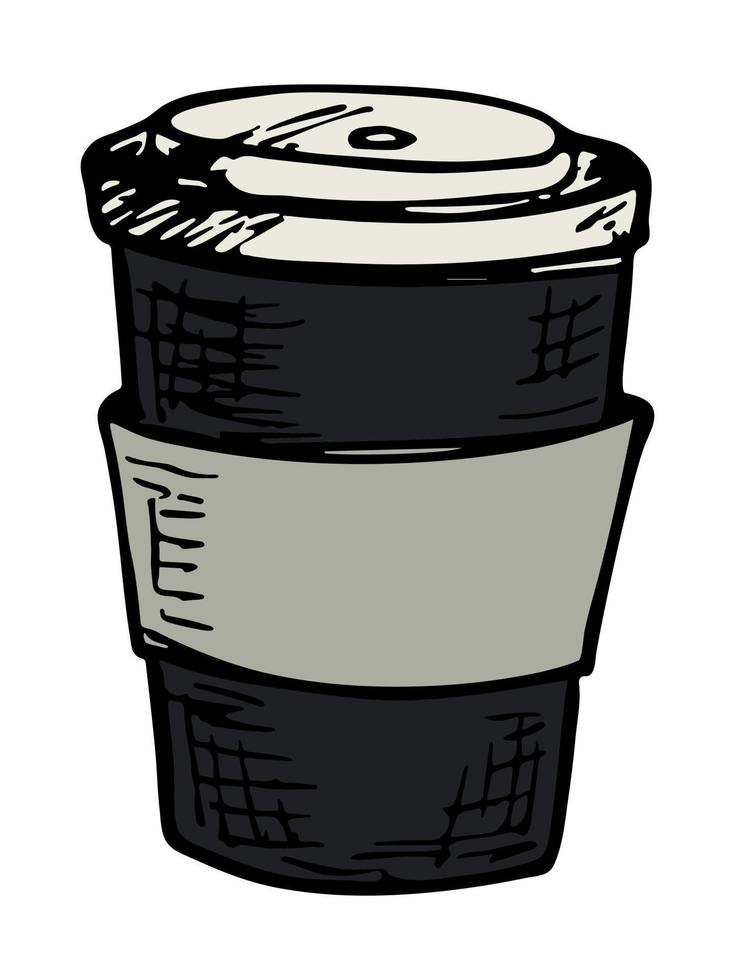 schattig kopje thee of koffie illustratie. eenvoudige beker clipart. gezellige huiskrabbel vector