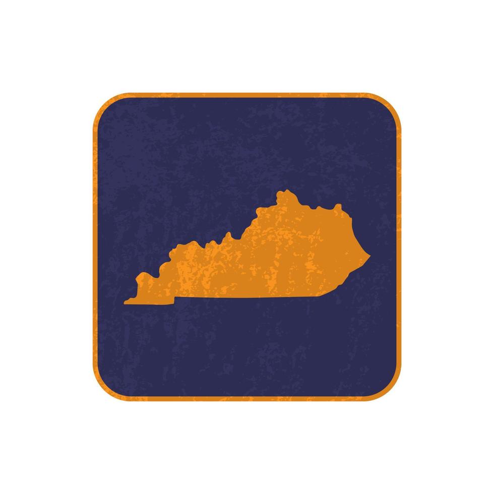 Kentucky staat kaart plein met grunge textuur. vector illustratie.