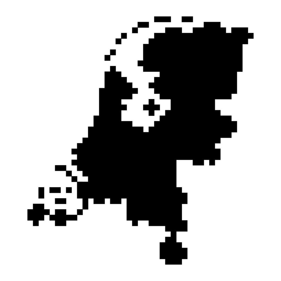 pixel kaart van nederland. vector illustratie.