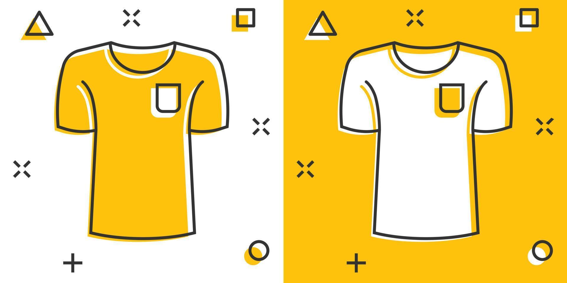 t-shirt icoon in grappig stijl. gewoontjes kleren tekenfilm vector illustratie Aan wit geïsoleerd achtergrond. polo slijtage plons effect bedrijf concept.