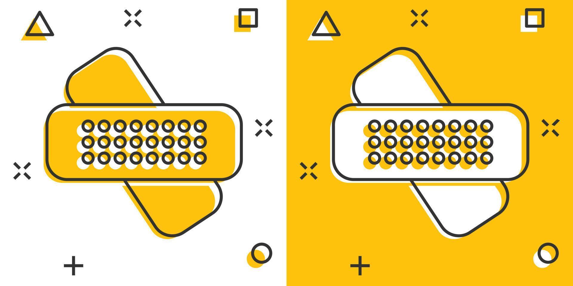 verband icoon in grappig stijl. gips tekenfilm vector illustratie Aan wit geïsoleerd achtergrond. eerste steun uitrusting plons effect bedrijf concept.