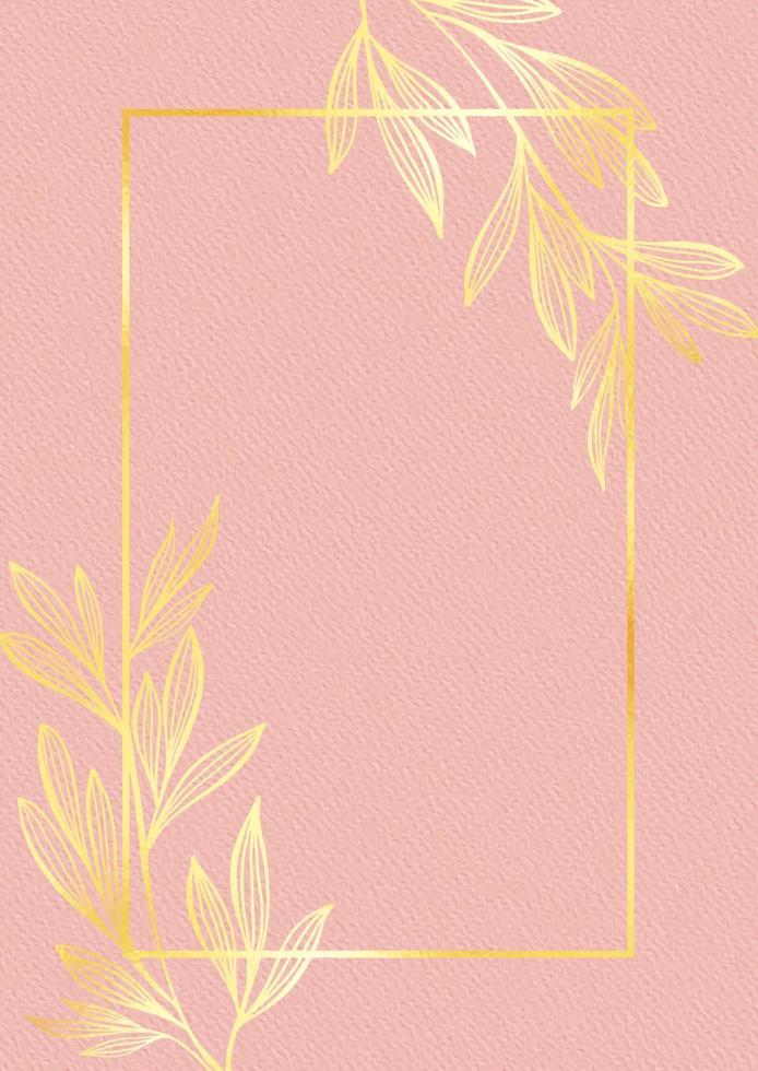 elegant goud bloemen ontwerp Aan roze waterverf papier structuur vector