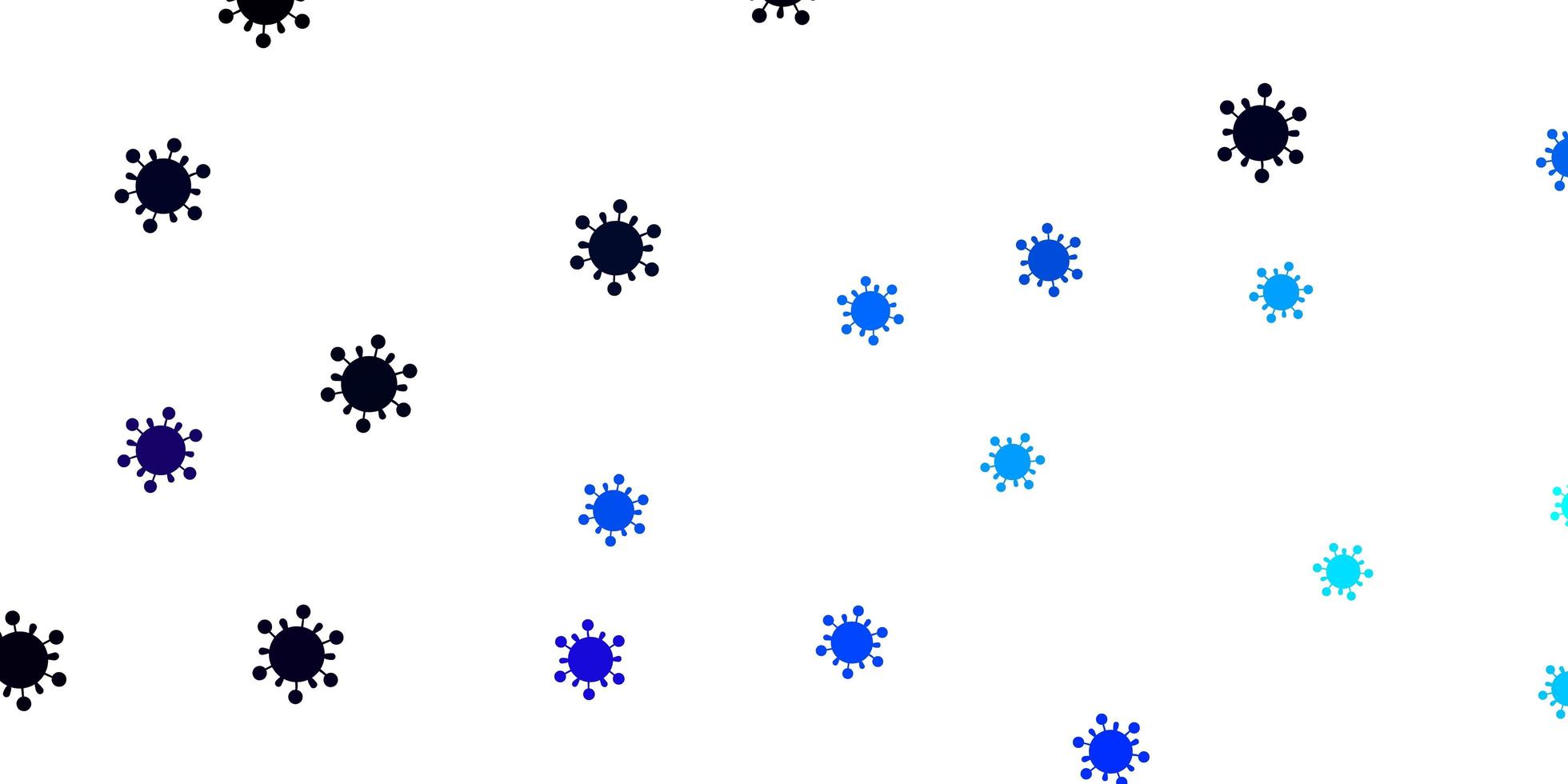lichtblauwe vectorachtergrond met covid-19 symbolen. vector