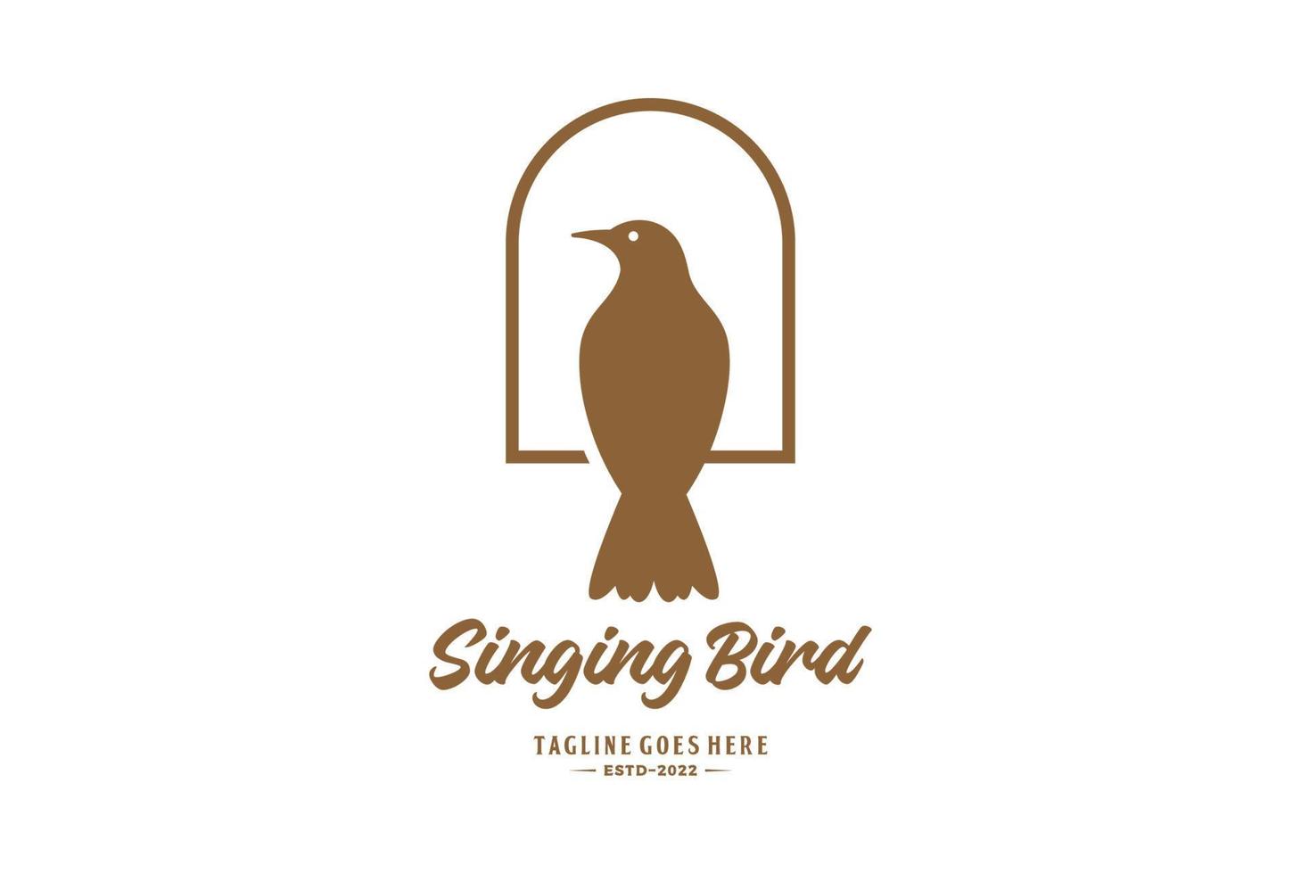 gemakkelijk minimalistische het zingen duif Robin kanarie mus vink logo vector