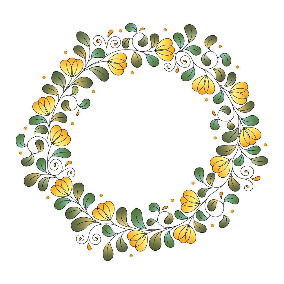 set kransen met schattige bonte bloemen vector