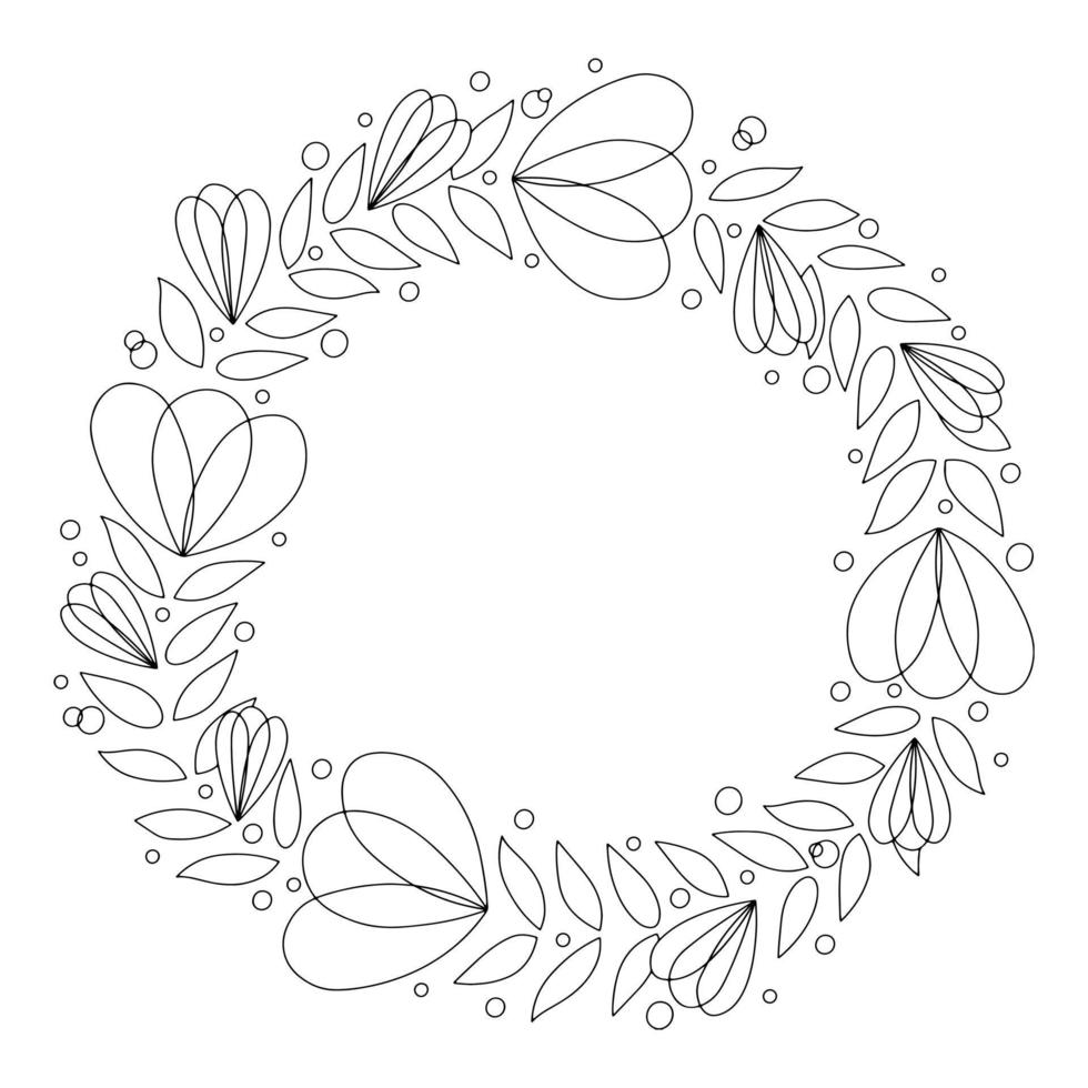 set kransen met schattige bonte bloemen vector