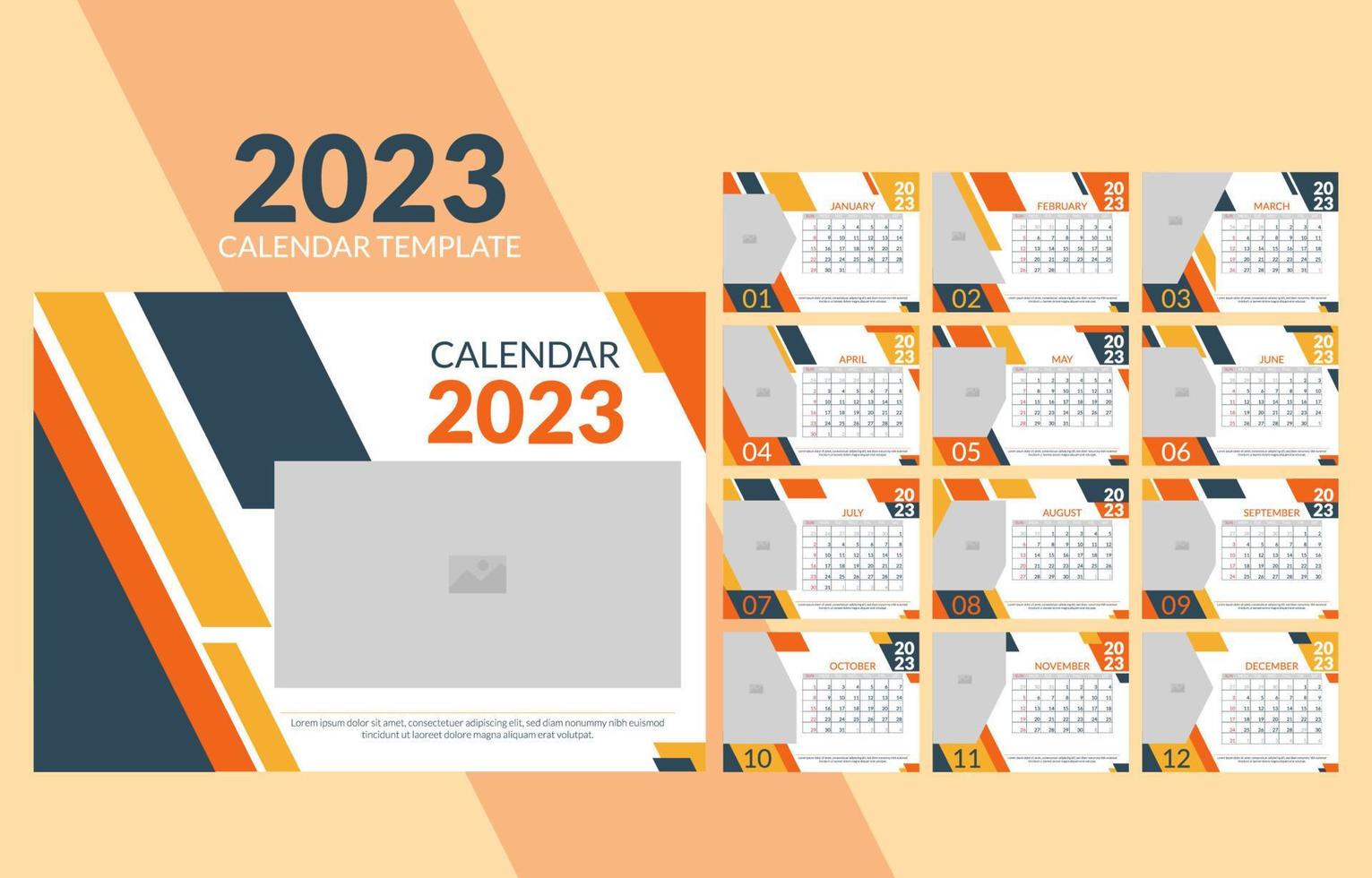 zakelijke kalender 2023 sjabloon vector