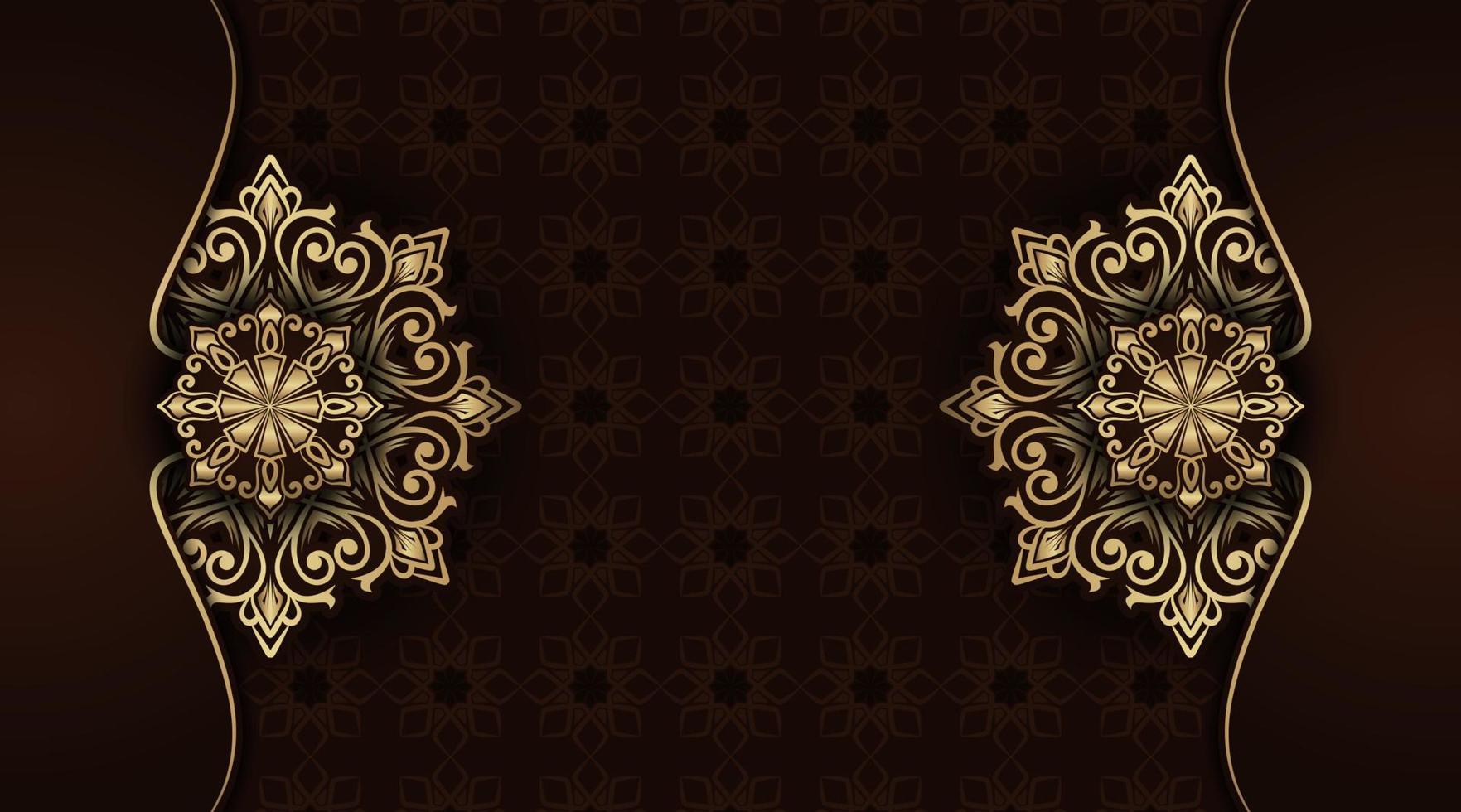 bruin luxe achtergrond met mandala ornament vector