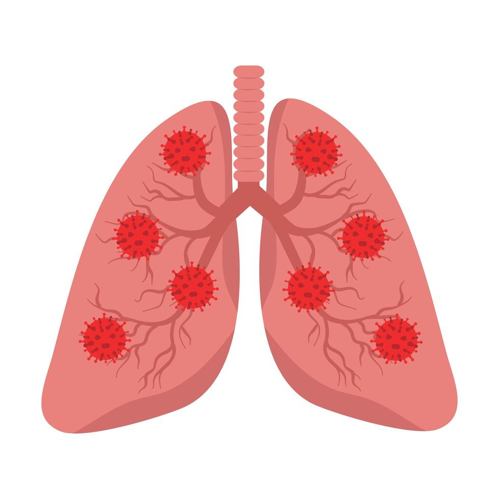 geïnfecteerde longen met covid-19-concept vector