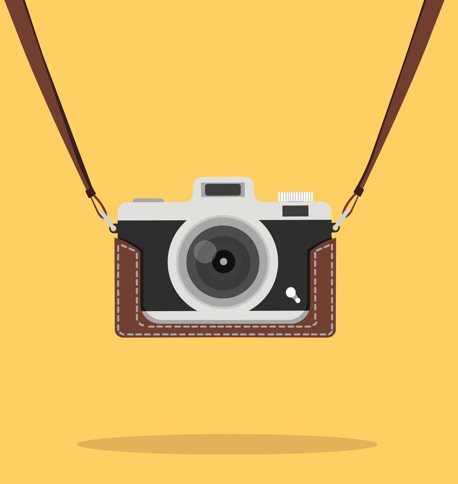 hangende vintage camera met koffer vector