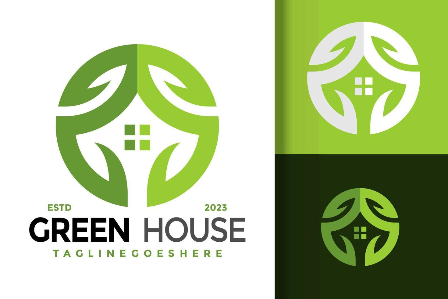 groen huis logo logos ontwerp element voorraad vector illustratie sjabloon