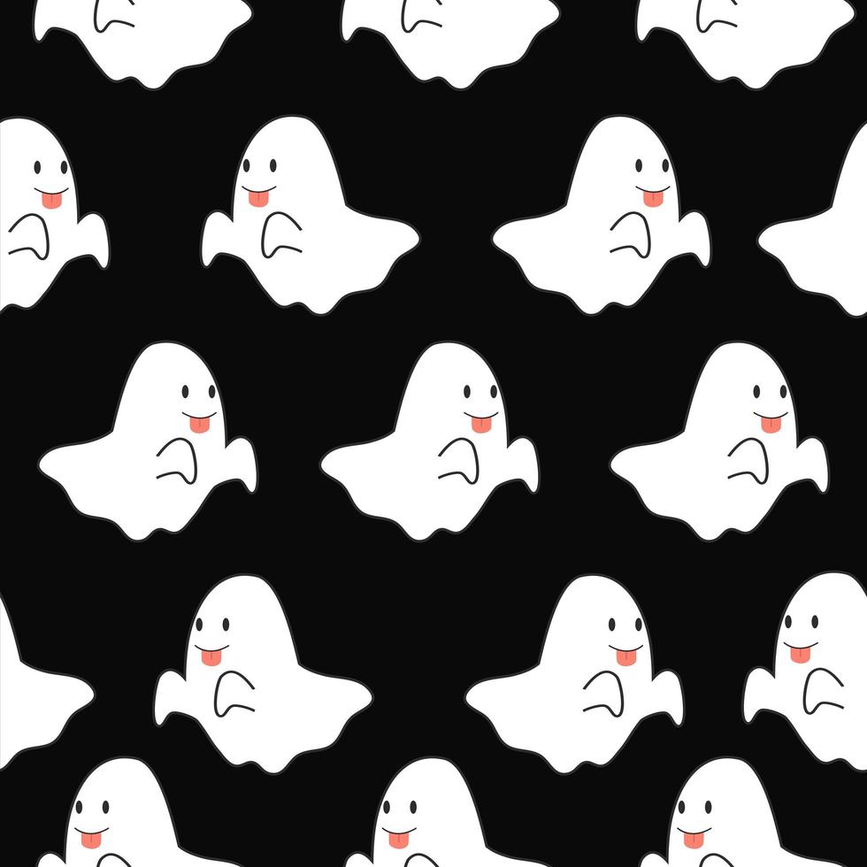 spookpictogram voor Halloween-vierings naadloos patroon vector