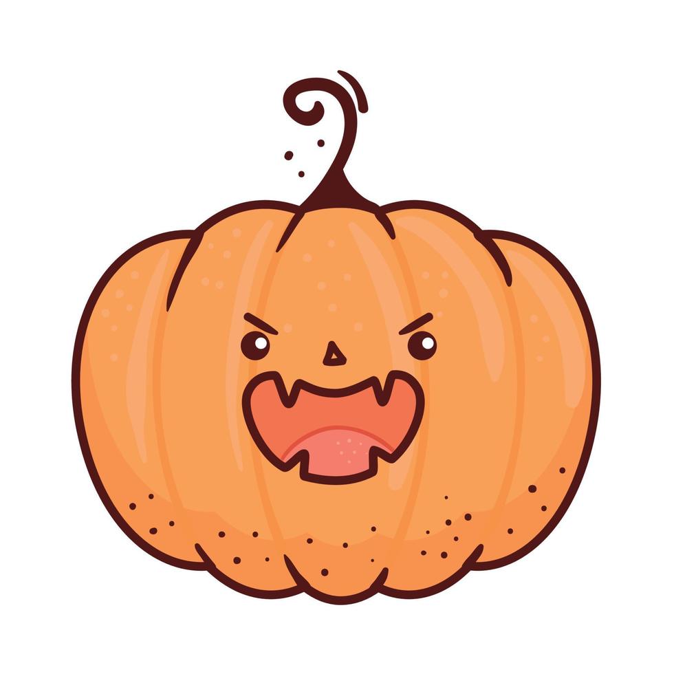 halloween schattig pompoen, geïsoleerd icoon vector