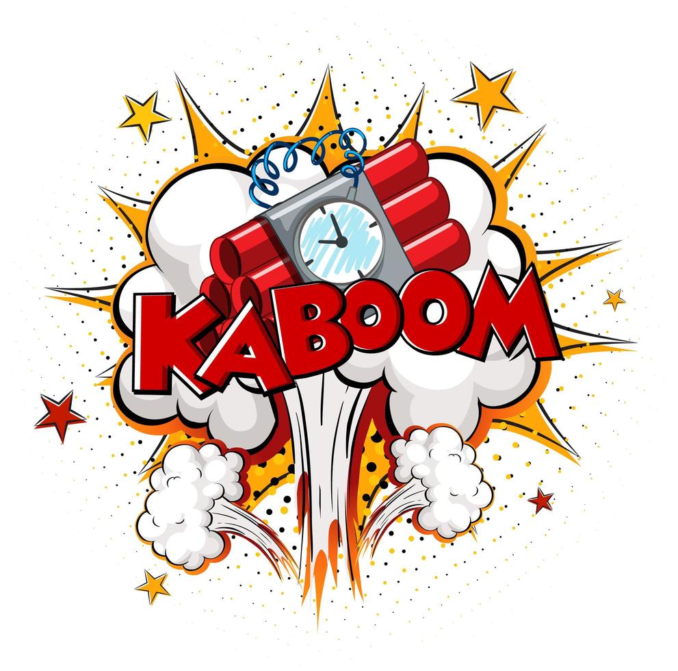 komische tekstballon met kaboom-tekst vector