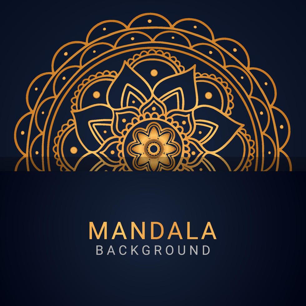 luxe mandala gouden met een zwart achtergrond elegant ontwerp vector