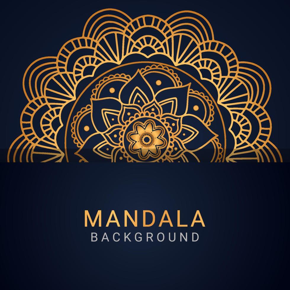 luxe mandala gouden met een zwart achtergrond elegant ontwerp vector