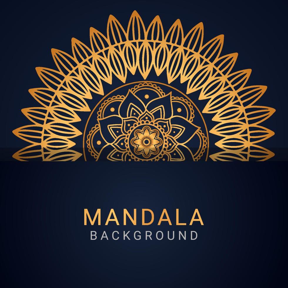 luxe mandala gouden met een zwart achtergrond elegant ontwerp vector